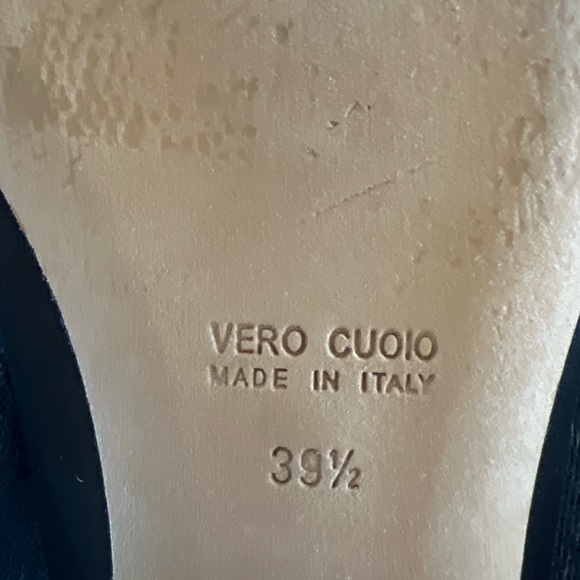 Italic Italian Leather Ballet Flats Black Square Toe Minimalist Bow EU 39.5 - Picture 3 of 7